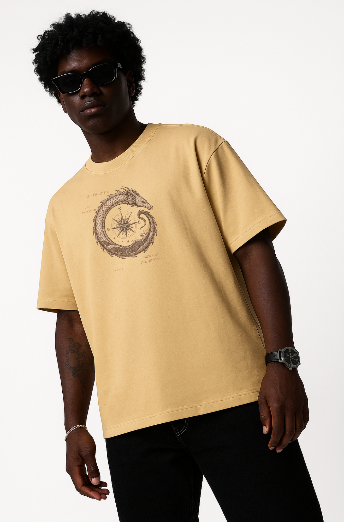 SeaFizz Beige Oversized T-Shirt