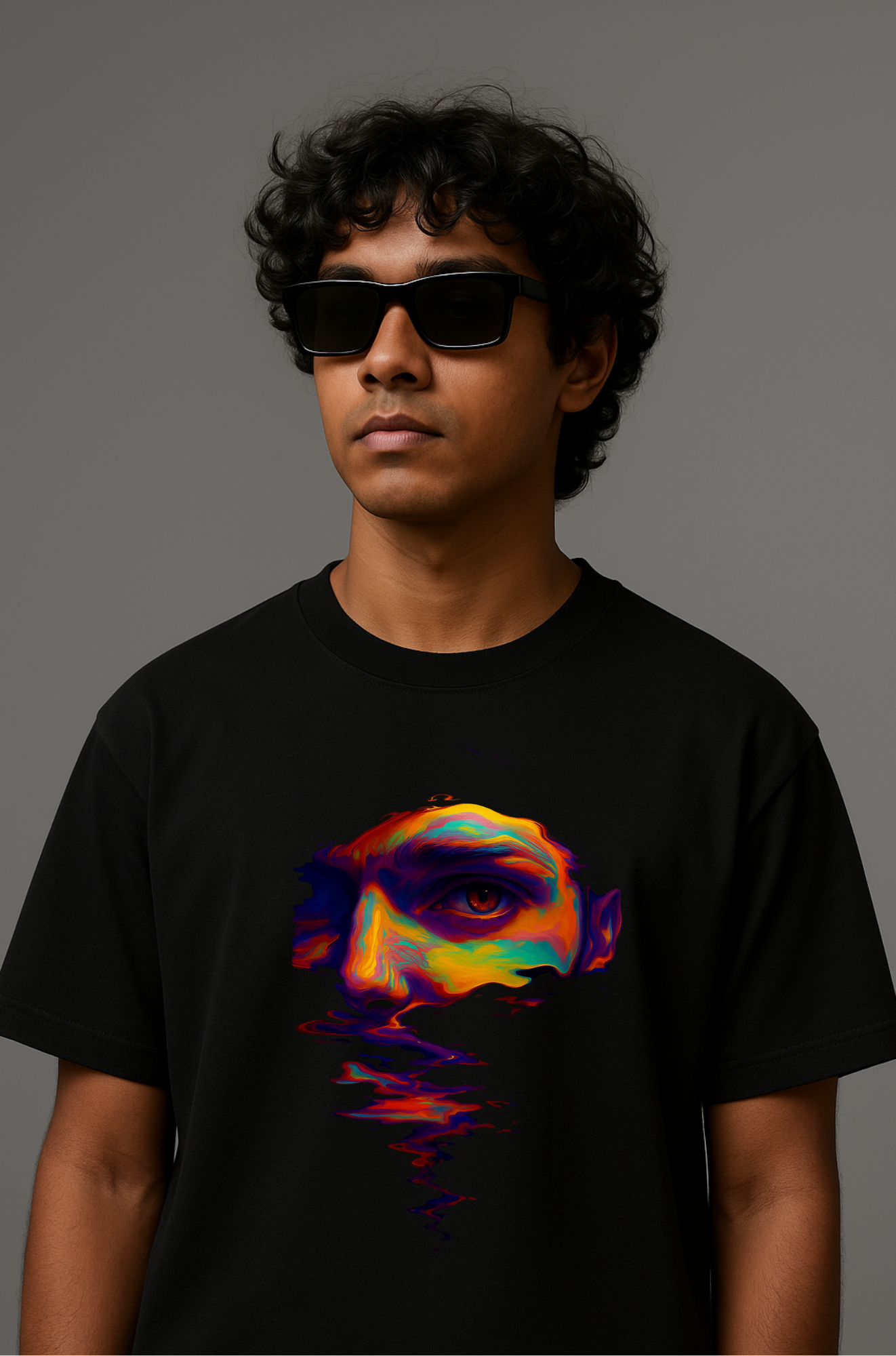 DripAura Black Oversized T-shirt