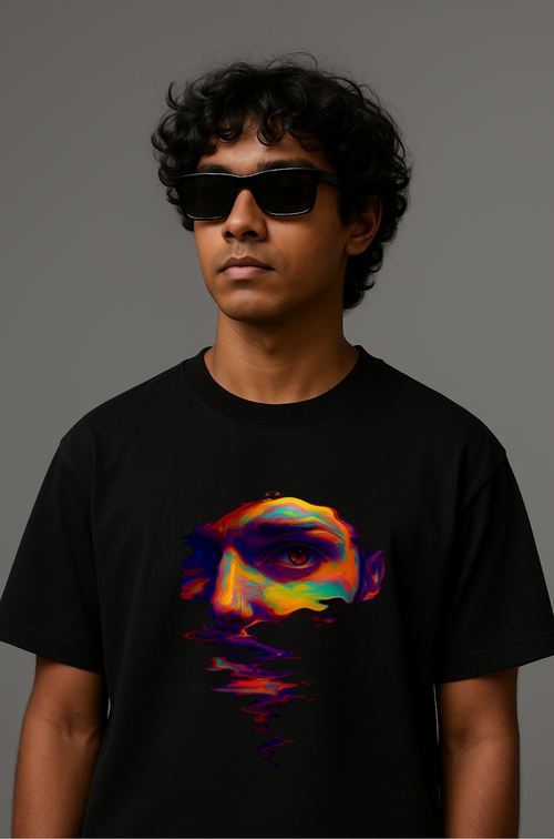 DripAura Black Oversized T-shirt