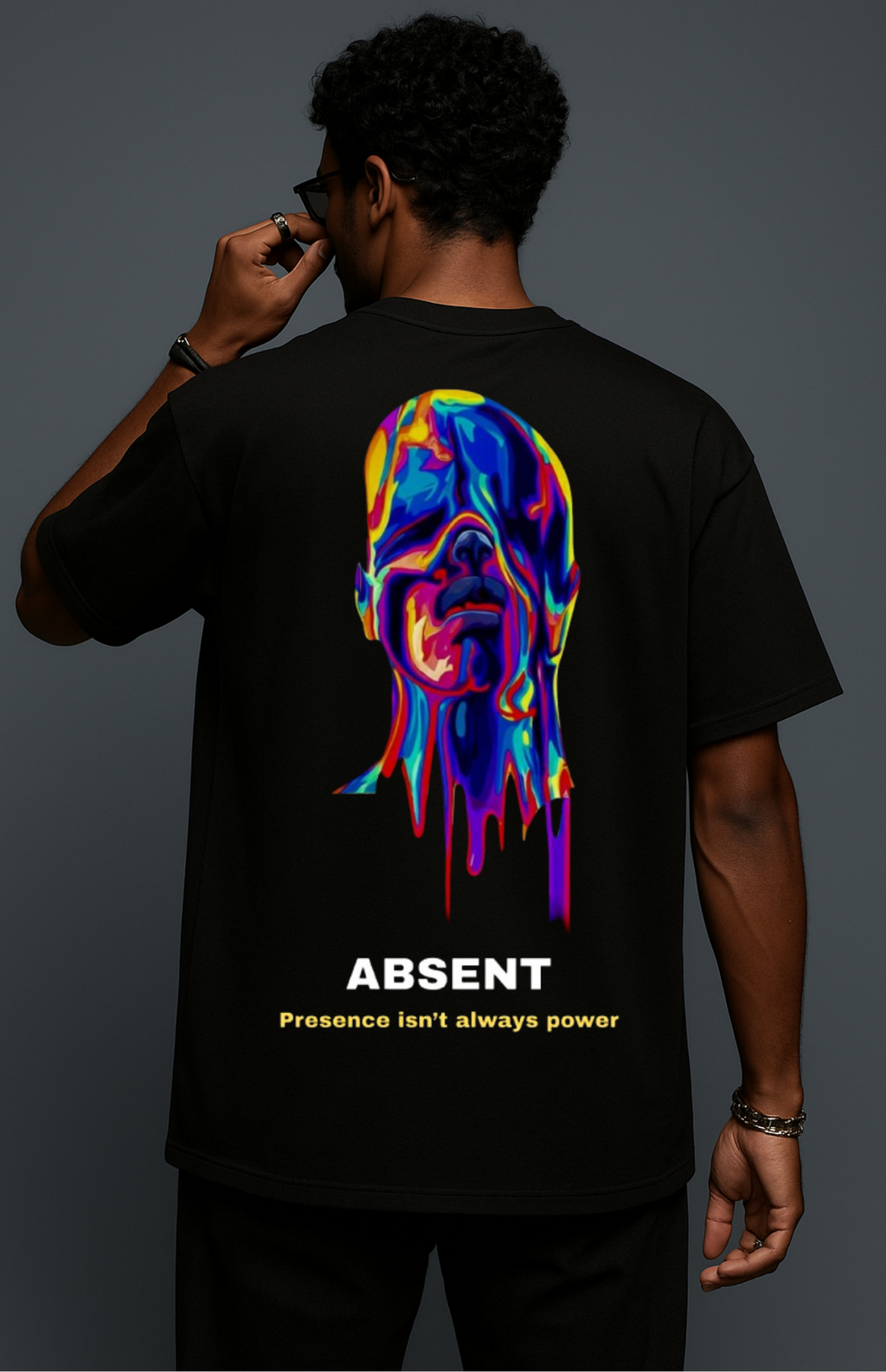 DripAura Black Oversized T-shirt