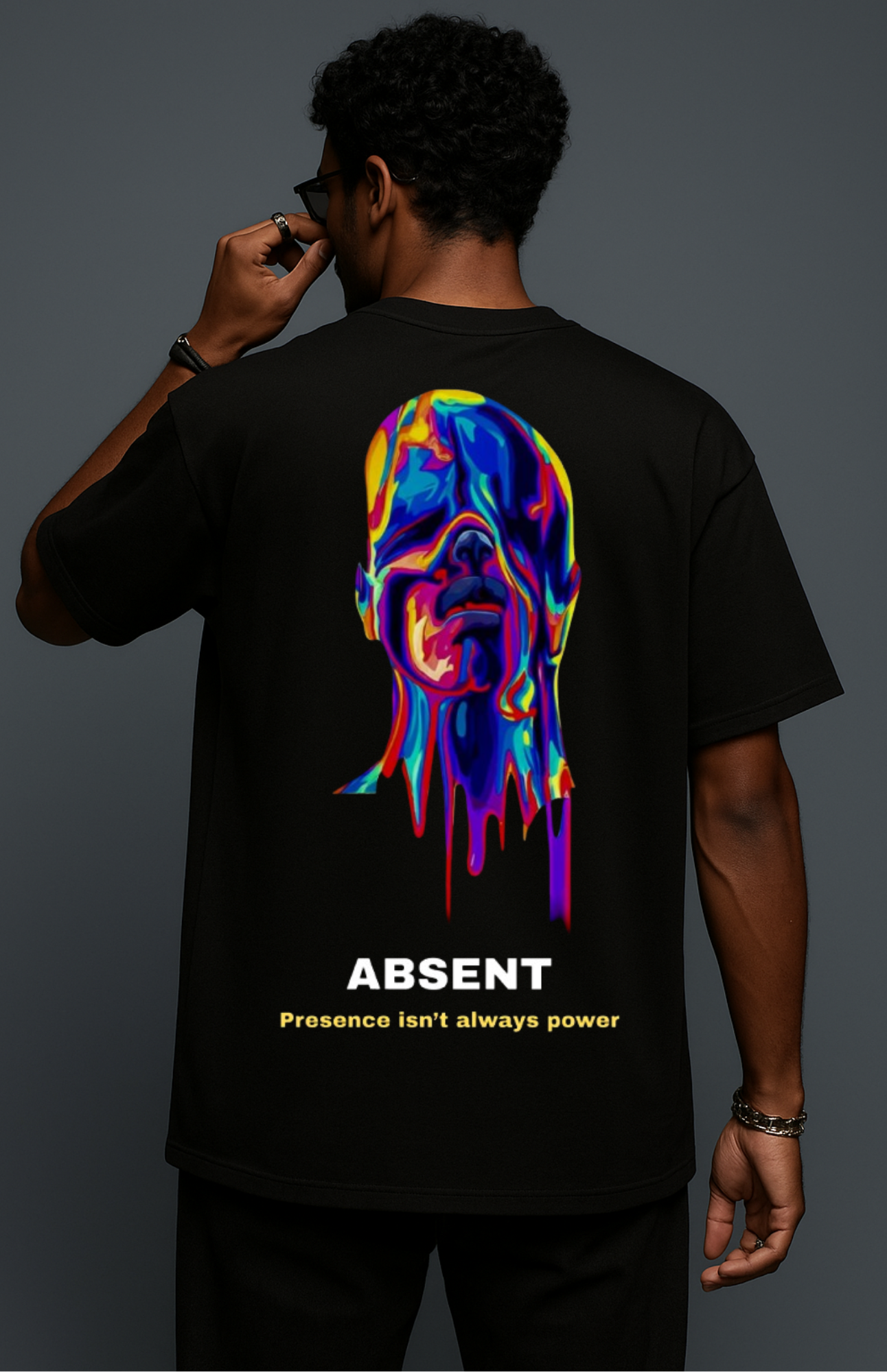 DripAura Black Oversized T-shirt