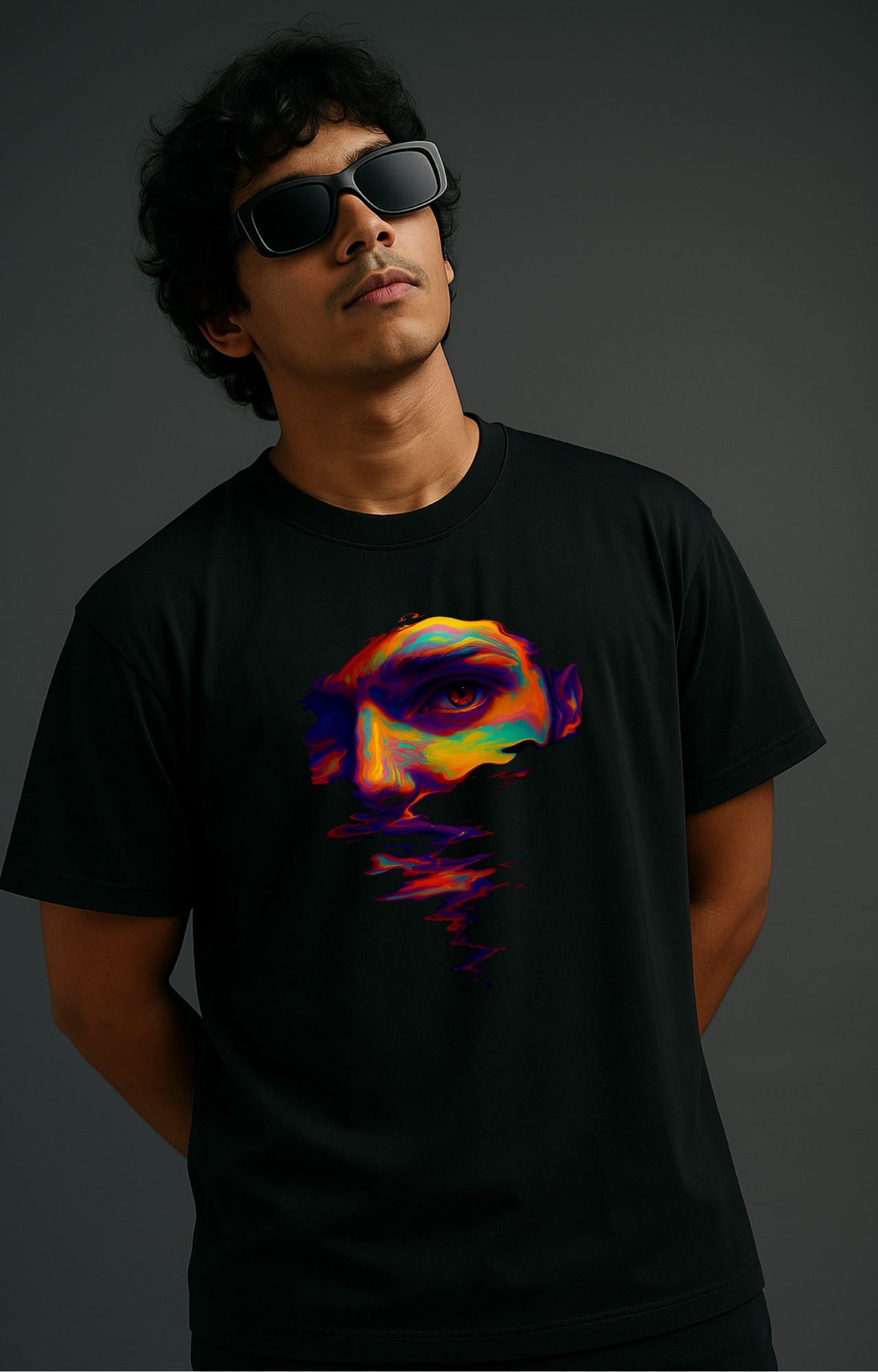 DripAura Black Oversized T-shirt