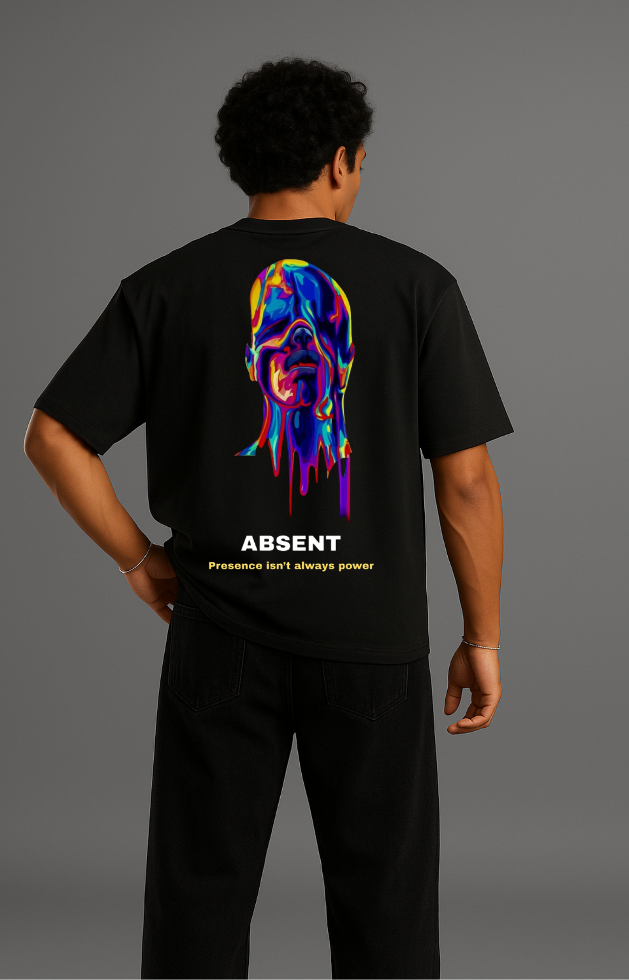 DripAura Black Oversized T-shirt