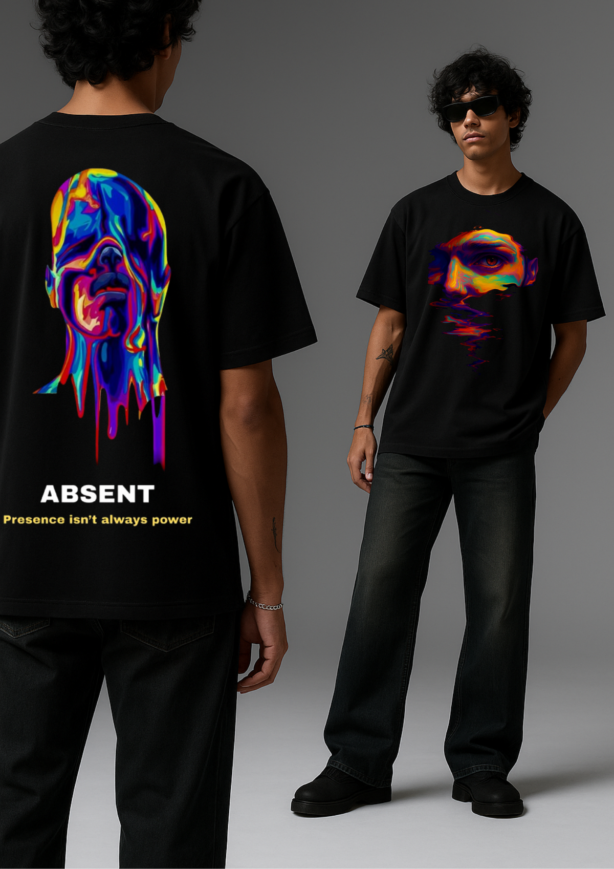 DripAura Black Oversized T-shirt