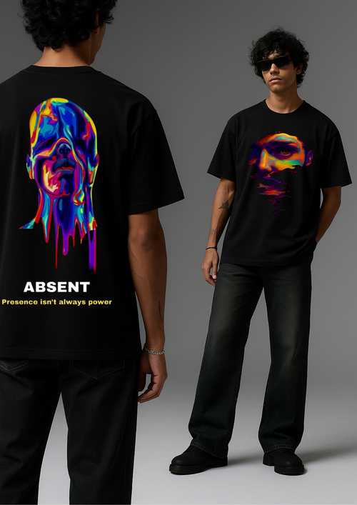 DripAura Black Oversized T-shirt