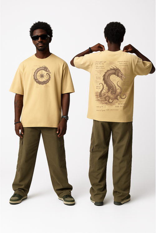 SeaFizz Beige Oversized T-Shirt